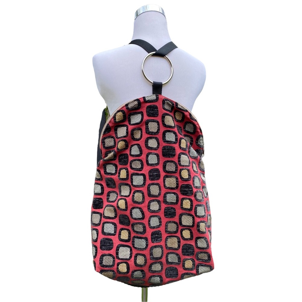 Kindred Spirit Messenger Backpack Red  and Black Reversible Convertible Bag